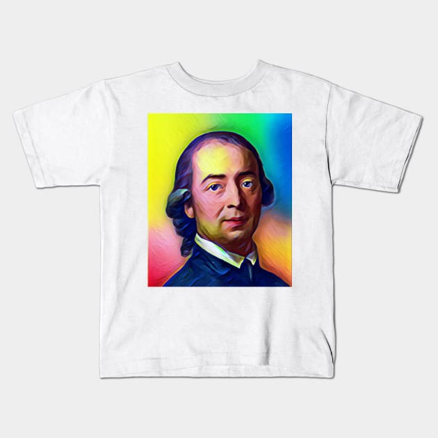 Johann Gottfried Herder Colourful Portrait | Johann Gottfried Herder Artwork 7 Kids T-Shirt by JustLit